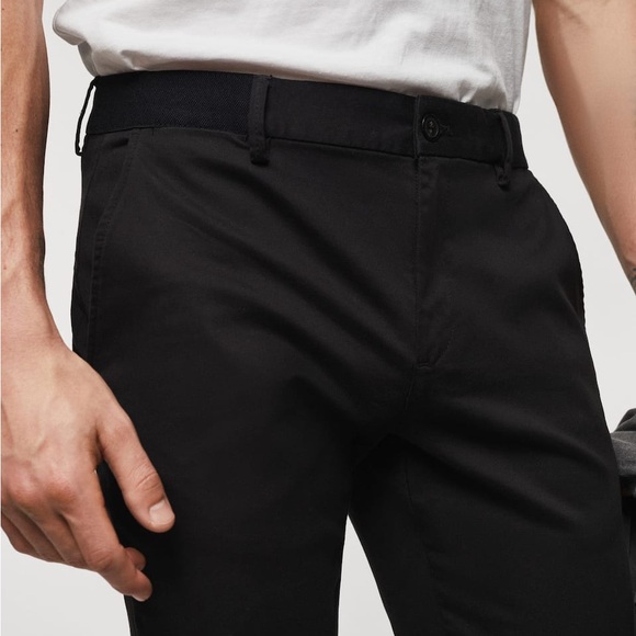 Mango Cotton Tapered Crop Pants - Black Size M / W32 - Picture 2 of 7